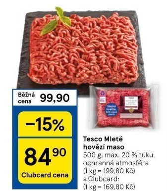Hovězí mleté maso Tesco