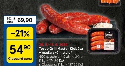 Klobásy maďarské Grill Master Tesco