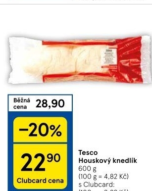 Knedlík houskový Tesco