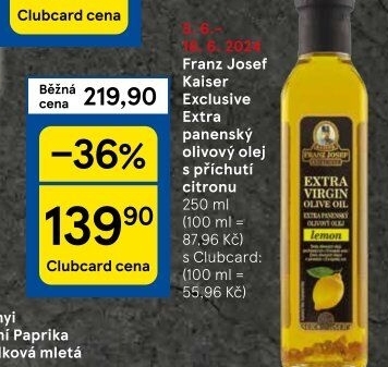 Olivový olej extra panenský Exclusive Franz Josef Kaiser