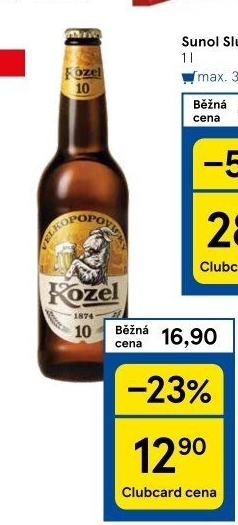 Pivo světlé výčepní 10°Velkopopovický Kozel