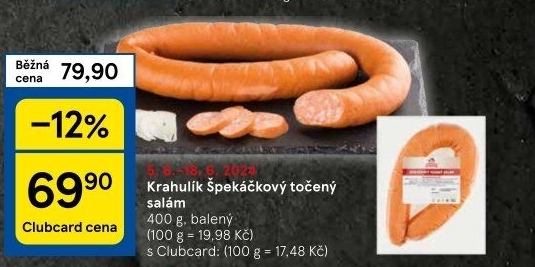 Salám špekáčkový točený Krahulík