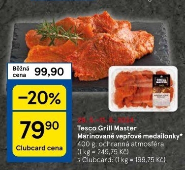 Vepřové medailonky marinované Grill Master Tesco