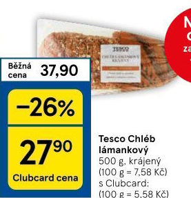 Chléb lámankový Tesco
