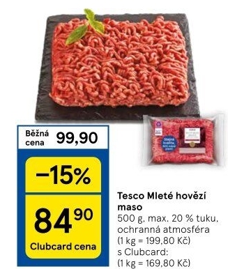 Hovězí mleté maso Tesco