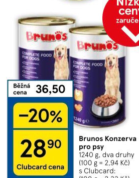 Konzerva pro psy Brunos