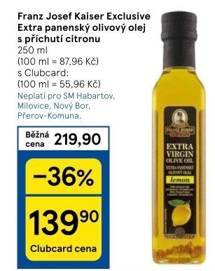Olivový olej extra panenský Exclusive Franz Josef Kaiser