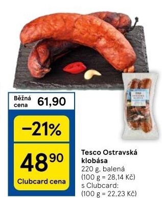 Ostravská klobása Tesco