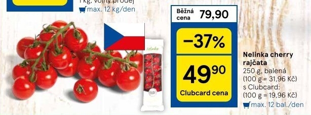 Rajčata cherry keříková Čerstvě utrženo