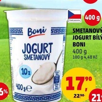 Bílý jogurt smetanový Boni