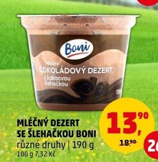 Dezert mléčný se šlehačkou Boni