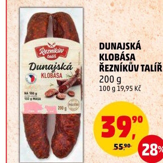 Dunajská klobása Řezníkův talíř