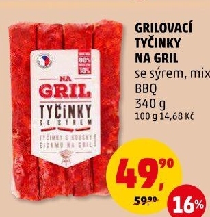 Grilovací tyčinky se sýrem Na gril Penny