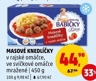 Knedlíčky masové v rajské omáčce mražené Dobroty babičky Kláry