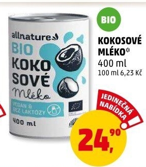 Kokosové mléko bio Allnature