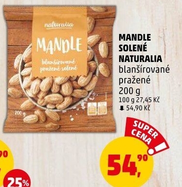 Mandle pražené Naturalia