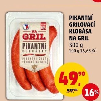 Pikantní klobása Na gril Penny