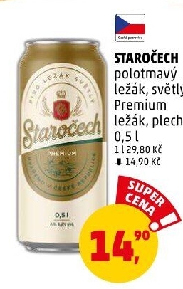 Pivo polotmavý ležák Staročech