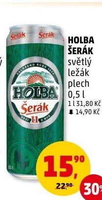 Pivo světlý ležák 11° Šerák Holba