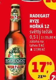 Pivo světlý ležák 12° Ryze hořká Radegast