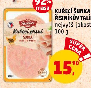 Šunka kuřecí nejvyšší jakosti Řezníkův talíř