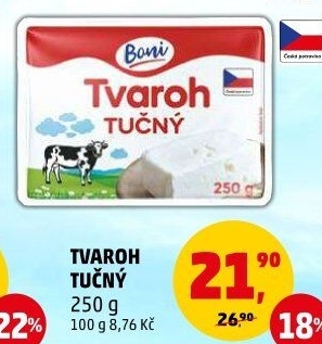 Tvaroh tučný Boni