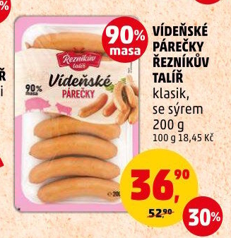 Vídeňské párečky Řezníkův talíř