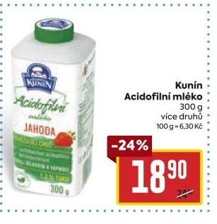 Acidofilní mléko ochucené Mlékárna Kunín