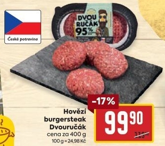 Hovězí burger dvouručák Láďa Grileman Kostelecké uzeniny
