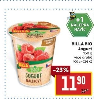 Jogurt ochucený Bio Billa