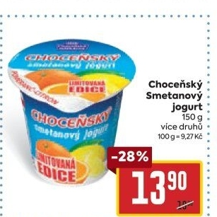 Jogurt smetanový ochucený Choceňský