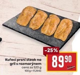 Kuřecí prsní steak na gril