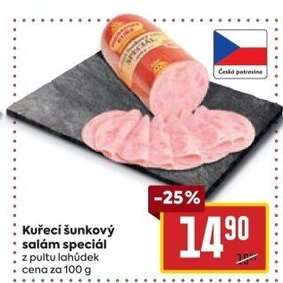 Salám šunkový kuřecí speciál Vodňanské kuře