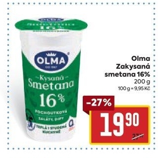 Smetana zakysaná Olma 16%