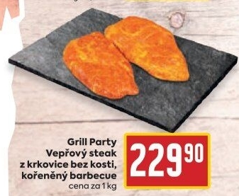 Vepřový steak z krkovice bez kosti marinovaný Grill Party