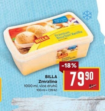 Zmrzlina ve vaničce Billa