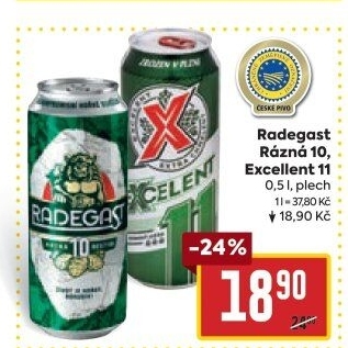 Pivo světlé výčepní Rázná 10° Radegast