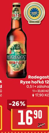 Pivo světlý ležák 12° Ryze hořká Radegast