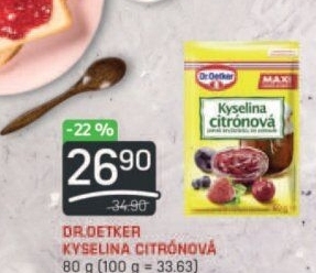 Kyselina citronová Dr. Oetker