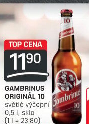 Pivo světlé výčepní Originál 10° Gambrinus