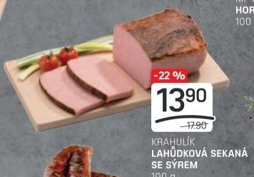 Sekaná lahůdková se sýrem Krahulík