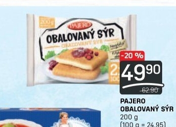 Sýr obalovaný mražený Pajero