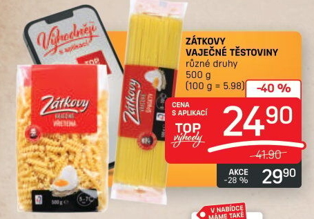 Těstoviny vaječné Zátkovy
