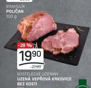 Vepřová krkovice uzená bez kosti Kostelecké uzeniny