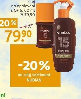 Olej na opalování OF 6 Nubian