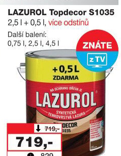 Lazura na dřevo Topdecor Lazurol