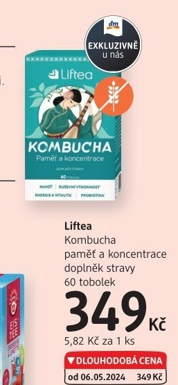 Doplněk stravy paměť a koncentrace Kombucha Liftea
