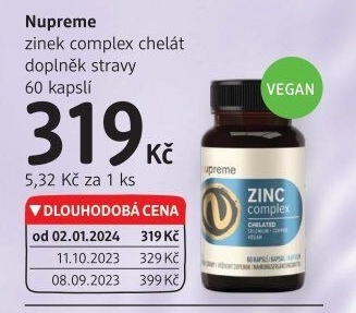Doplněk stravy Zinek complex chelát Nupreme