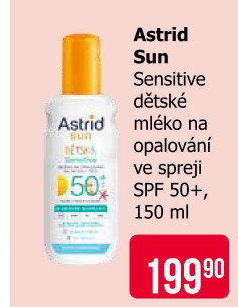 Mléko na opalování dětské ve spreji OF 50+ Sensitive Astrid Sun