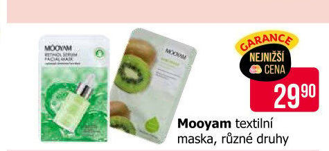 Pleťová maska textilní Mooyam